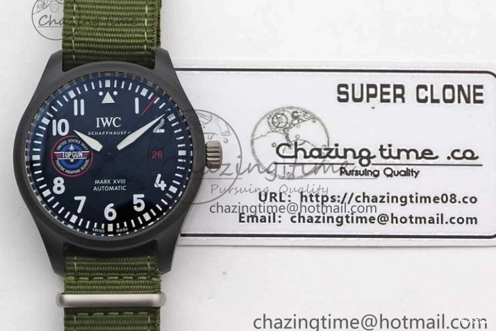 MIROTIME 0304 Packable Mark XVIII ‘TOPGUN SFTI’ Ceramic M+F Best Edition Black Dial on Green Nylon Strap 7048